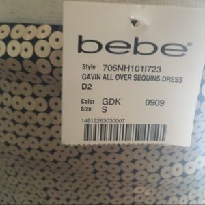 sequined strapless dress.